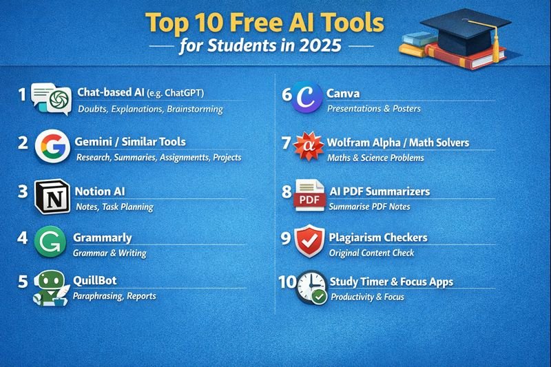 Top 10 Free AI Tools for Students in 2025